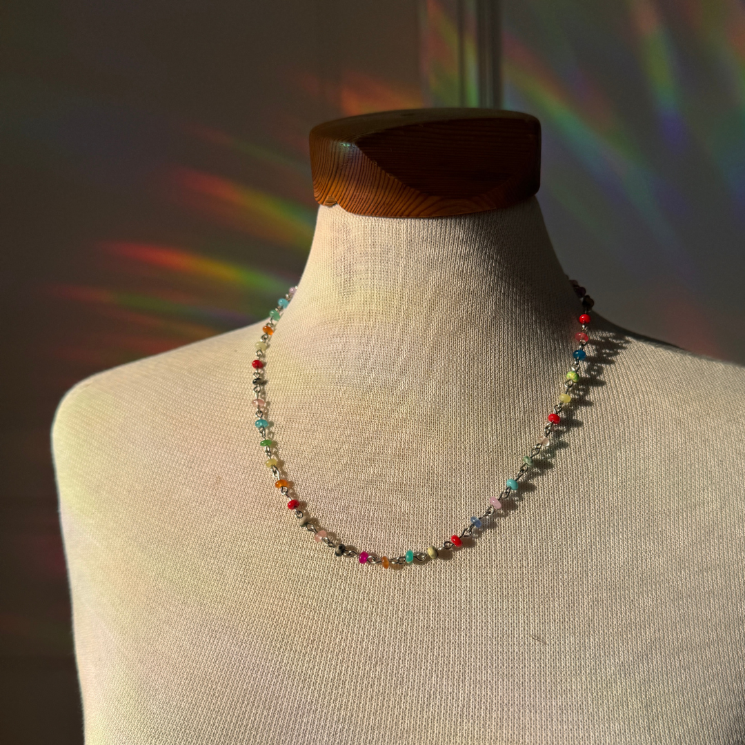 Gemstone necklace Steel & Stone (silver)