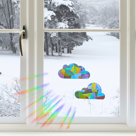 Suncatcher window stickers, set of 2 clouds