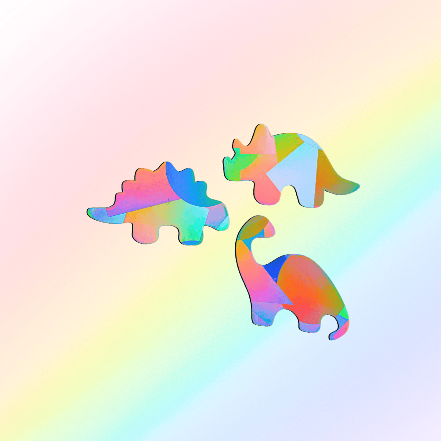 Suncatcher window stickers set of 3 dinosaurs