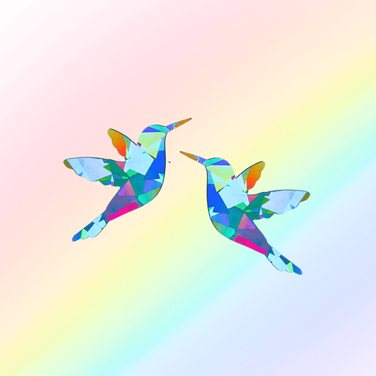 Suncatcher window sticker set of 2 hummingbirds