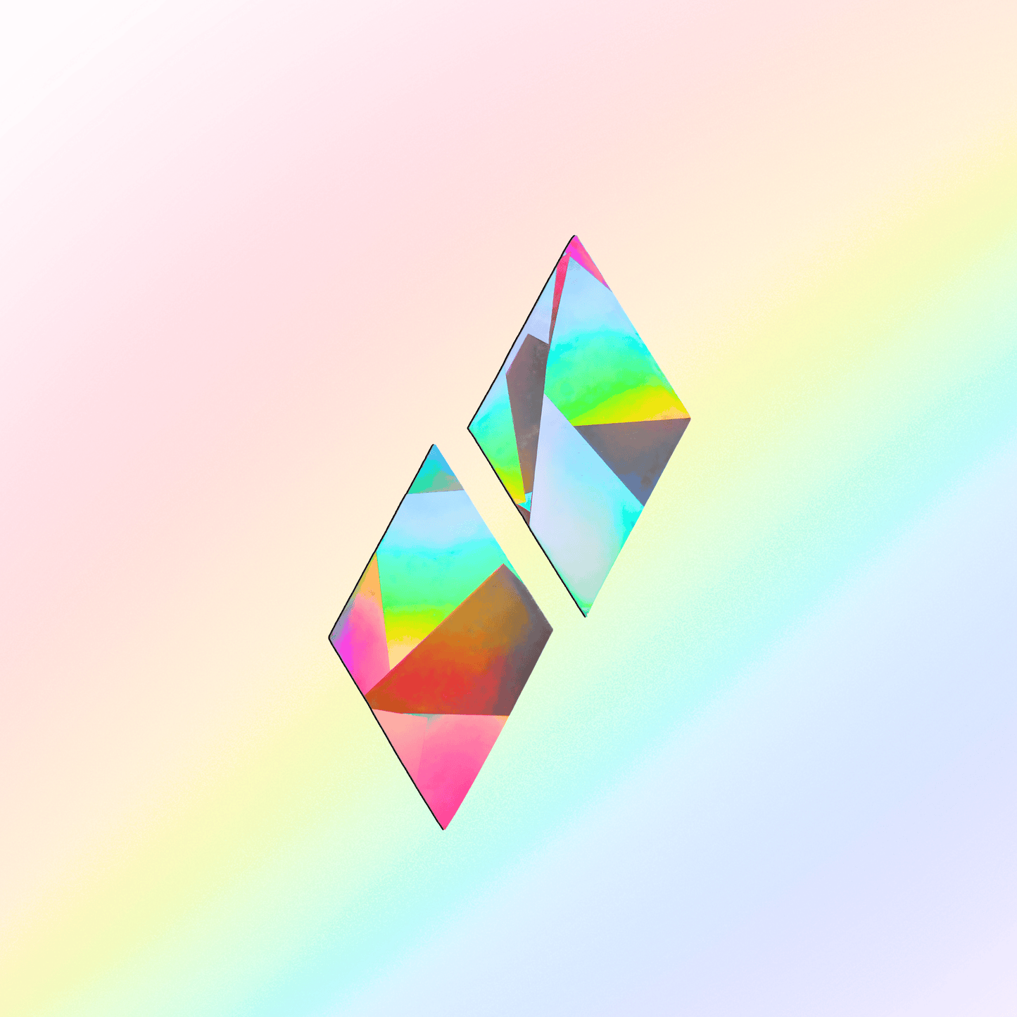 Suncatcher window stickers, set of 2 diamonds