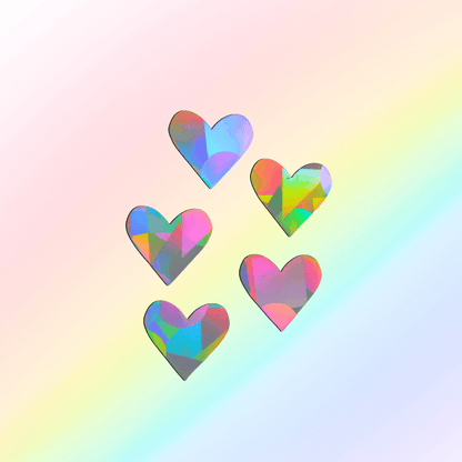 Suncatcher window stickers set of 5 hearts