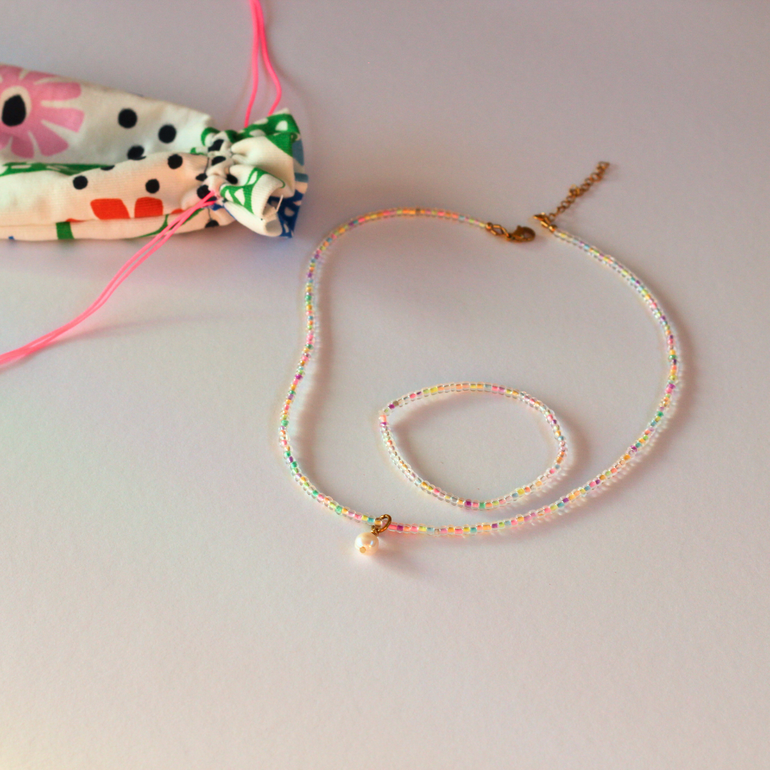 Soft Rainbow gemstone necklace
