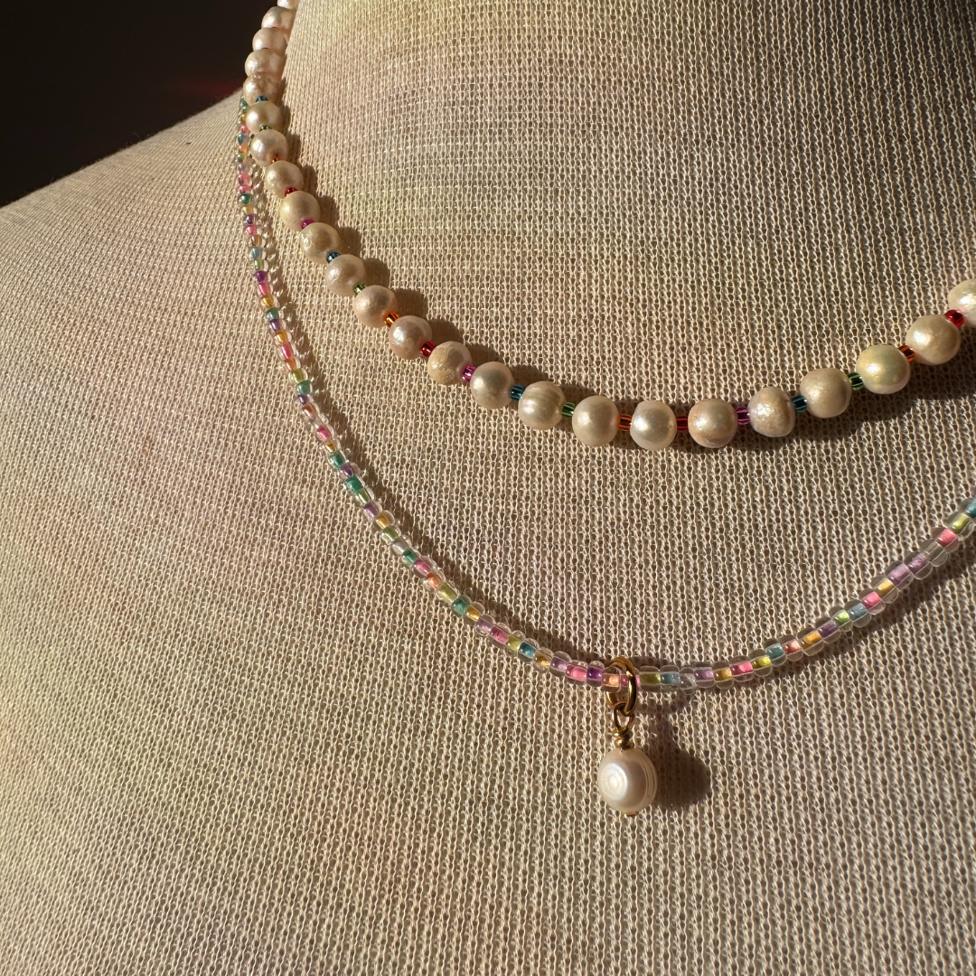 Soft Rainbow gemstone necklace