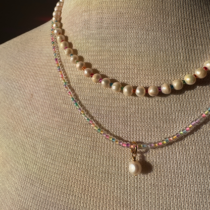 Soft Rainbow gemstone necklace
