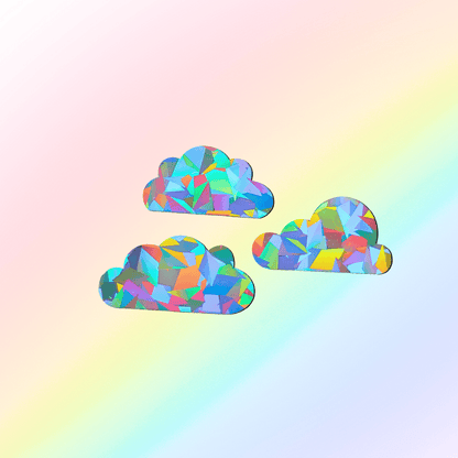 Suncatcher window stickers set of 3 XL clouds