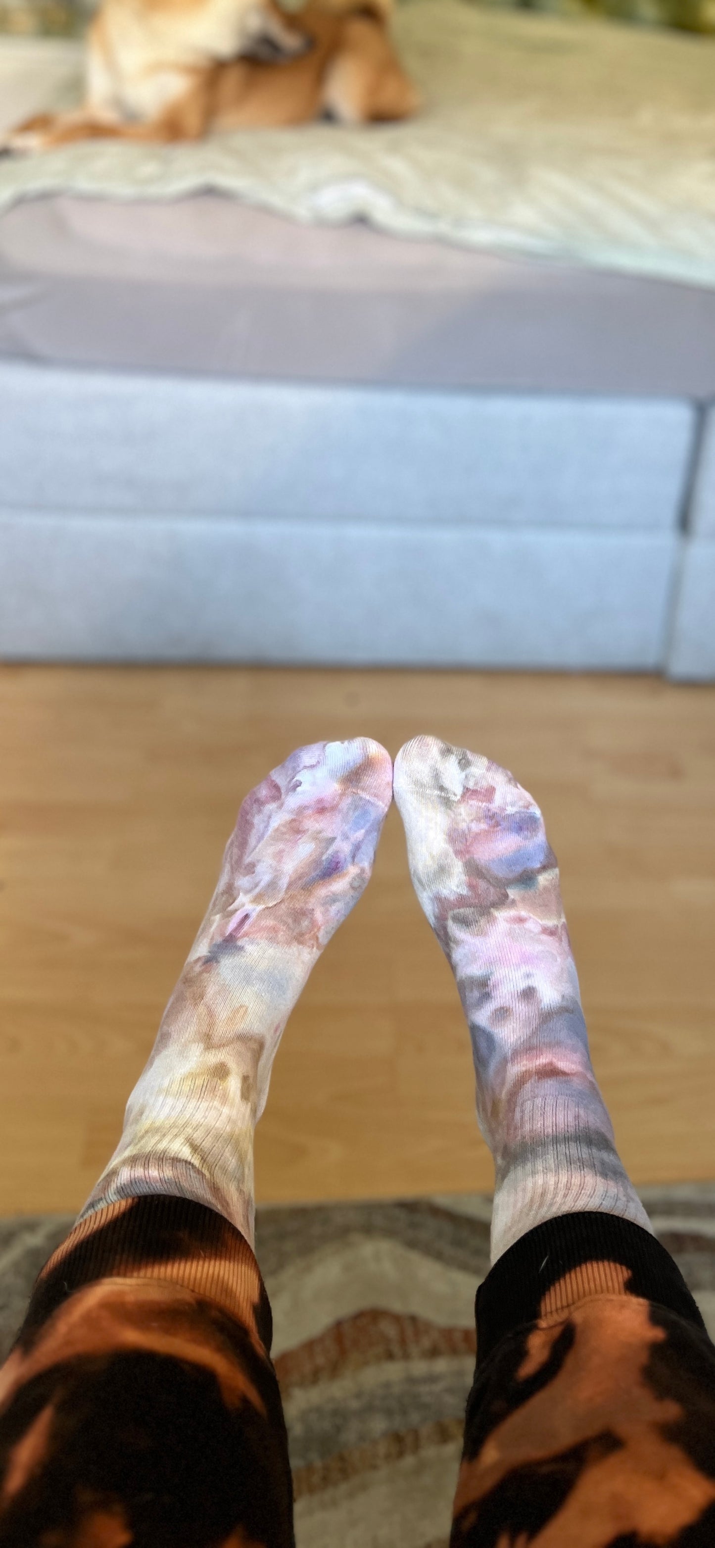 Ice Dye Socken aus Baumwolle in Marbles