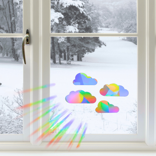 Suncatcher window stickers set of 4 clouds