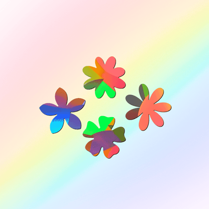Suncatcher window stickers, set of 4 flowers