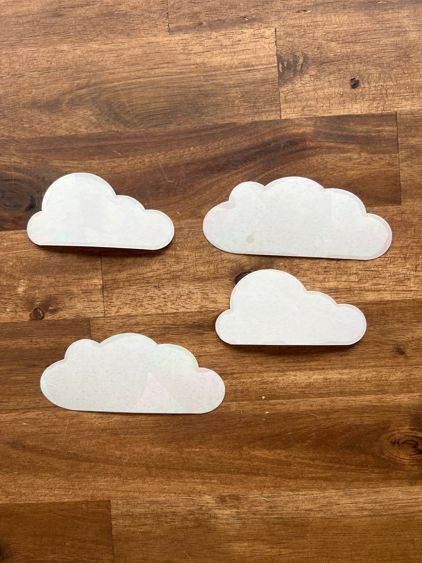 Window sticker set clouds with prismatic effect