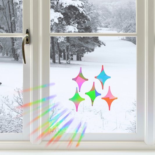 Suncatcher window stickers set of 5 sparks