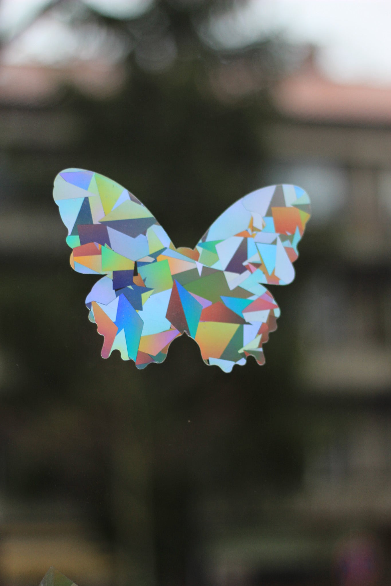 Window sticker large butterfly with prismatic effect