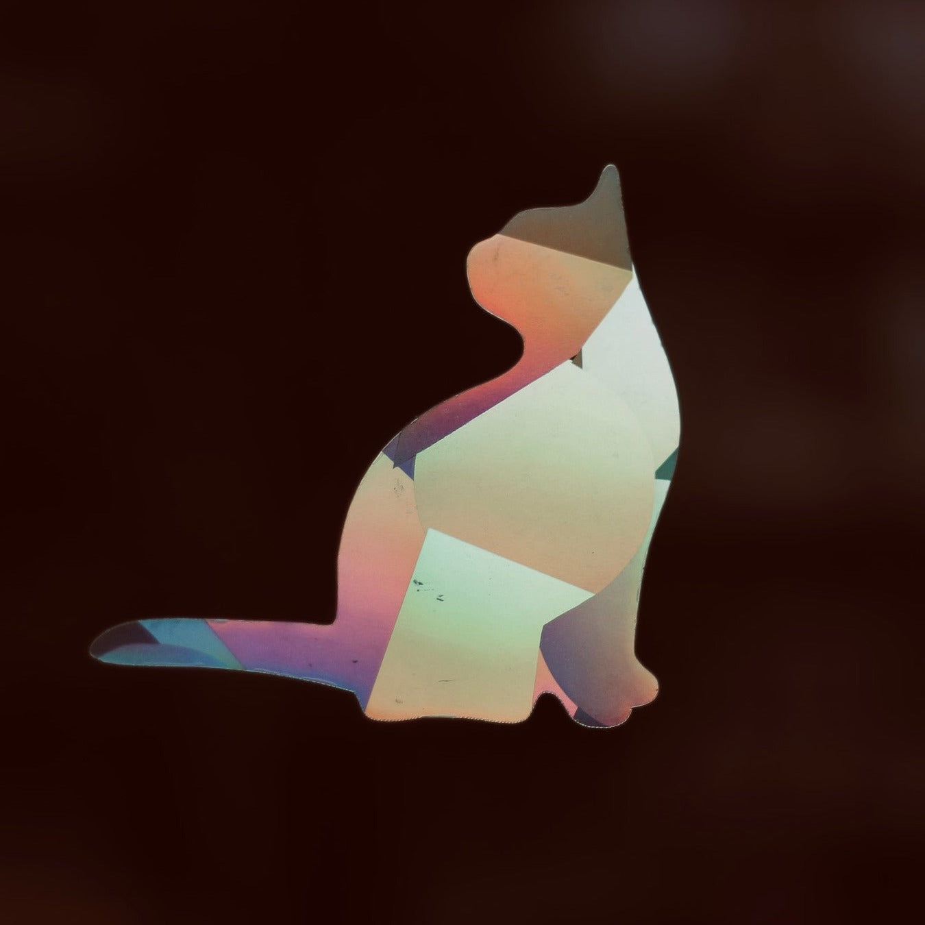 Window sticker cat with prismatic effect