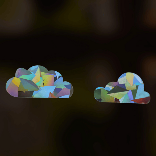 Window sticker set clouds with prismatic effect