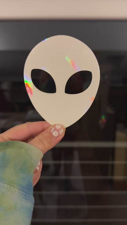 Fenstersticker Alien mit prismatischem Effekt